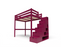 Lit Mezzanine Sylvia Avec Escalier Cube Bois, Couleur: Prune, Dimensions: 120x200