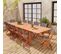 Salon De Jardin En Bois Extensible - Almeria  Table 200/250/300cm Avec 2 Rallonges. 2 Fauteuils Et