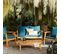 Salon De Jardin En Bois 4 Places - Ushuaïa - Coussins Bleu Canard. Canapé. Fauteuils Et Table Basse