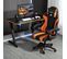 Pack Bureau Desk120z-orange Et  Fauteuil Ams-800-orange - Finition Orange - 1m20 - Style Carbone