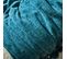 Plaid Chenille Bleu Émeraude Finition Franges 130x170cm - Suzanne
