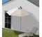 Demi-parasol Aluminium Balcon Ou Terrasse, Ip 50+, 270cm ~ Crème Sans Pied
