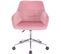 Chaise De Bureau À Roulettes-fauteuil De Bureau En Velours-tabouret Pivotant Et -rose
