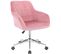 Chaise De Bureau À Roulettes-fauteuil De Bureau En Velours-tabouret Pivotant Et -rose