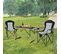Chaise De Camping Pliable - Chaise Plage Légère - Chaise De Jardin Exterieur. Noir+gris Clair