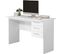 Table De Bureau.bureau D'ordinateur.table De Travail PC Avec 3 Tiroirs+verrou.120x59x75cm.blanc