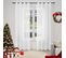 2 Pièce Rideau De Noël En Lin Souple Translucide,voilage De Fenêtre Avec Oeillets,135x175cm,blanc