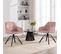 Chaise Pivotante à 360°,chaise Salle à Manger Rembourrée,scandinave,en Velours,pieds En Métal,rose