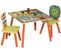 1 Table Et 2 Chaises Enfant En Mdf.60x60x44cm.motif Animaux Cartoons