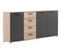 Buffet 3 portes/4 tiroirs TOLEDO décor chêne sonoma/gris