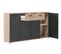 Buffet 4 portes/2 tiroirs TOLEDO décor chêne sonoma/gris