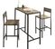 Lot Table Et Chaises De Bar De Style Industriel Ensemble Table De Bar + 2  Haute Chaise, Ogt03-xl