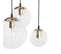 Lampe Suspension 3 Ampoules Transparente / Dorée Ladon