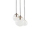 Lampe Suspension 3 Ampoules Transparente / Dorée Ladon