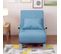 Fauteuil Chauffeuse Canapé-lit Convertible Inclinable Lin Blau Clair