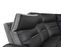 Canapé d'angle relax électrique HEAVEN cuir noir tissu gris foncé