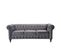 Canapé Chesterfield CHESS 3 places tissu Gris 