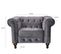 Fauteuil Chesterfield CHESS tissu Gris 