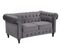 Canapé Chesterfield CHESS 2 places tissu Gris 