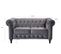 Canapé Chesterfield CHESS 2 places tissu Gris 