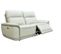 Canapé 3 places relax électrique DOUGLAS cuir givre et tissu gris sable