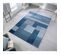 Tapis Cubisme Courtes Mèches Design Pour Salon Cosmos Bleu Jeans 120x170