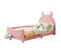 Lit Enfant Lit Rembourré 90 X 200 Cm Canapé-lit Avec Tête De Lit Dessin Animé En Rose