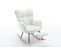 Fauteuil à Bascule Rocking Chair Fauteuil Relax Avec Repose-pieds Extractible, Blanc