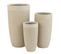 Lot De 3 Vases Ronds Design "argile" 72cm Beige