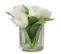 Fleur Artificielle et Vase "tulipes" 19cm Blanc