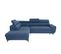 Canapé d'angle convertible gauche WESLEY tissu loft bleu clair
