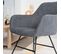 Fauteuil à bascule relaxation scandinave ergonomique rocking chair tissu gris foncé confortable