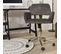 Chaise de bureau Scandinave velours gris pivotant réglable en hauteur avec Accoudoirs