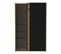 Armoire 2 portes coulissantes L.125 cm FAST imitation chêne artisan/ noir