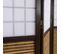 Paravent/séparateur de pièce Japonais En Bois Avec Bambou De 5 Panneaux coloris marron