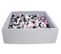 Piscine À Balles Pour Enfant, 120x120 Cm, Aire De Jeu + 900 Balles Noir,blanc,rose Clair,gris