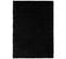 Tapis Salon Noir Unicolore Moelleux Poil Long Shaggy 80 X 150 Cm