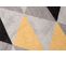 Tapis Salon Chambre Noir Jaune Gris Triangles Doux 80 X 150 Cm Lazur