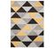Tapis Salon Chambre Noir Jaune Gris Triangles Doux 80 X 150 Cm Lazur
