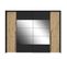 Armoire IZO 4 portes avec miroir coulissant imitation Chêne et noir