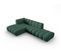 Canapé D'angle Gauche Modulable "lupine", 5 Places, Vert, Tissu Chenille