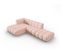 Canapé D'angle Gauche Modulable "lupine", 5 Places, Rose, Tissu Chenille