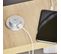 Tête de lit PU L. 200 cm DREAM/GALY Tablettes avec USB Gris Silex