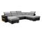 Canapé d'angle panoramique réversible et convertible ATHENA tissu gris clair