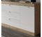 Buffet 2 portes 3 tiroirs L.135 cm SLIM imitation chêne et blanc
