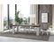 Table Extensible 90x90/246 Cm Roxell Mix Dessus Noyer Pieds Frêne Blanc