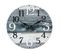 Horloge Murale Blanc Gris Bleu Mdf Shabby Rond 33,8x33,8x4