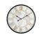 Grande Horloge Murale Monde Rétro, Noir Blanc Shabby, Chiffres Romaine 50 Cm