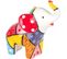 Tirelire En Dolomite Peinture Multicolore Eléphant