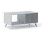 Table Basse Avec Portes, Modèle Wind, Structure Coul. Blanc Mat, Portes Coul. Ciment, 92x50x45cm